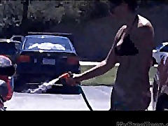 Hooters Car Wash teen amateur teen cumshots swallow dp anal
