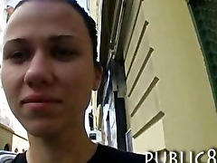 Real amateur brunette Czech girl paid for sex with stranger